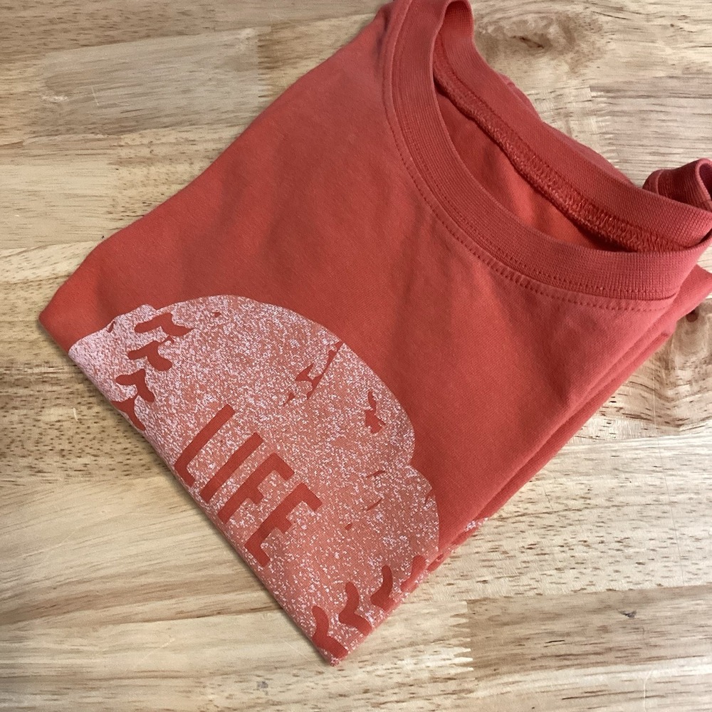 Boys Life Is Good Baseball Short Sleeved T-shirt- Orange- Youth XL